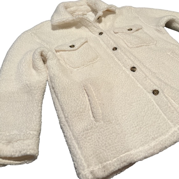 Aerie Oversized Button Up Sherpa Jacket /‎ XS - Picture 3 of 4